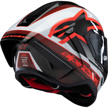 ALPINESTARS Supertech R10 Helmet - Team - Black/Carbon Red/Gloss White - Small 8200224-1352-S