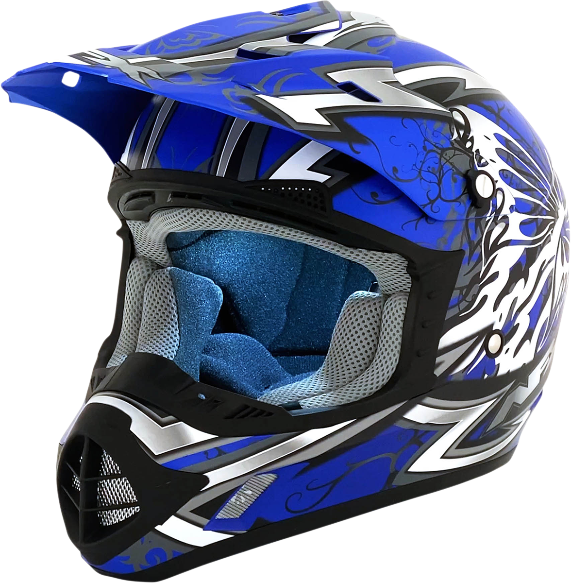 AFX FX-17 Helmet - Butterfly - Matte Blue - XS 0110-7121