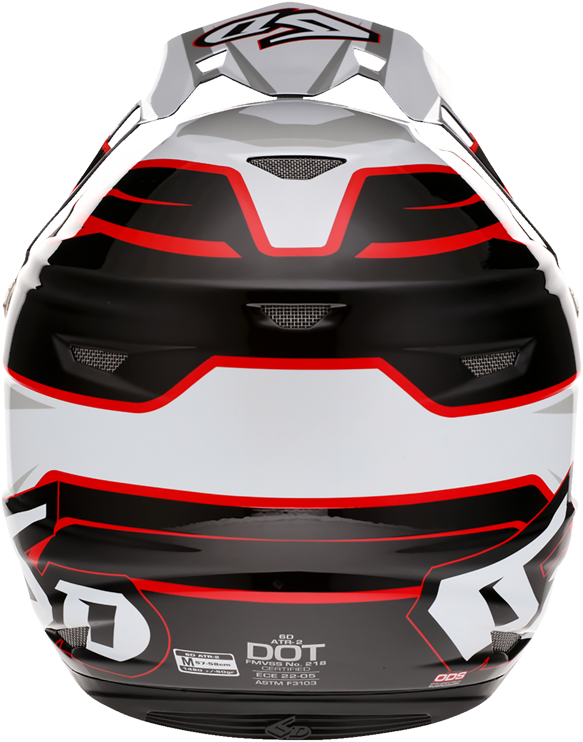 6D ATR-2 Helmet - Phase - White/Red - XS 12-2834