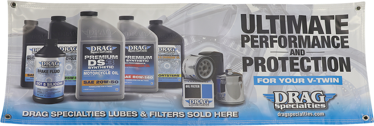 DRAG SPECIALTIES Drag Oil Banner - 4' x 18" DS OIL 3/21