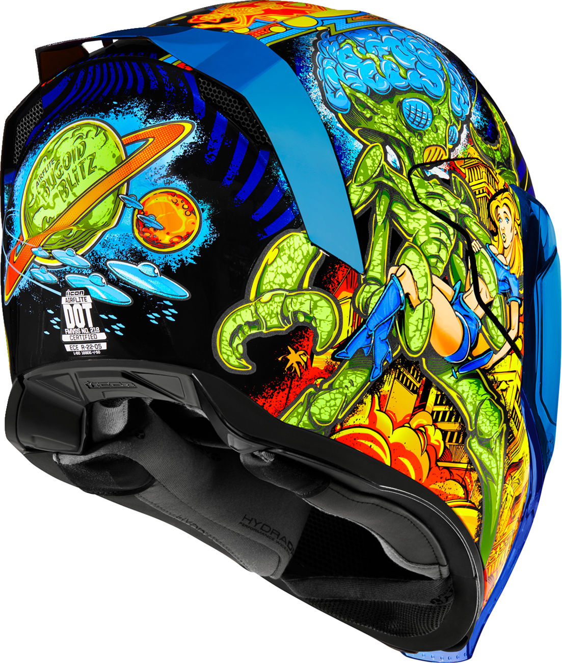 OPEN BOX NEW I ICON Airflite™ Helmet - Bugoid Blitz - Blue - Medium 0101-15548