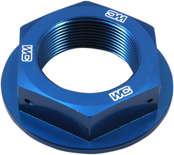 WORKS CONNECTION Steering Stem Nut - Blue - Yamaha 24-360