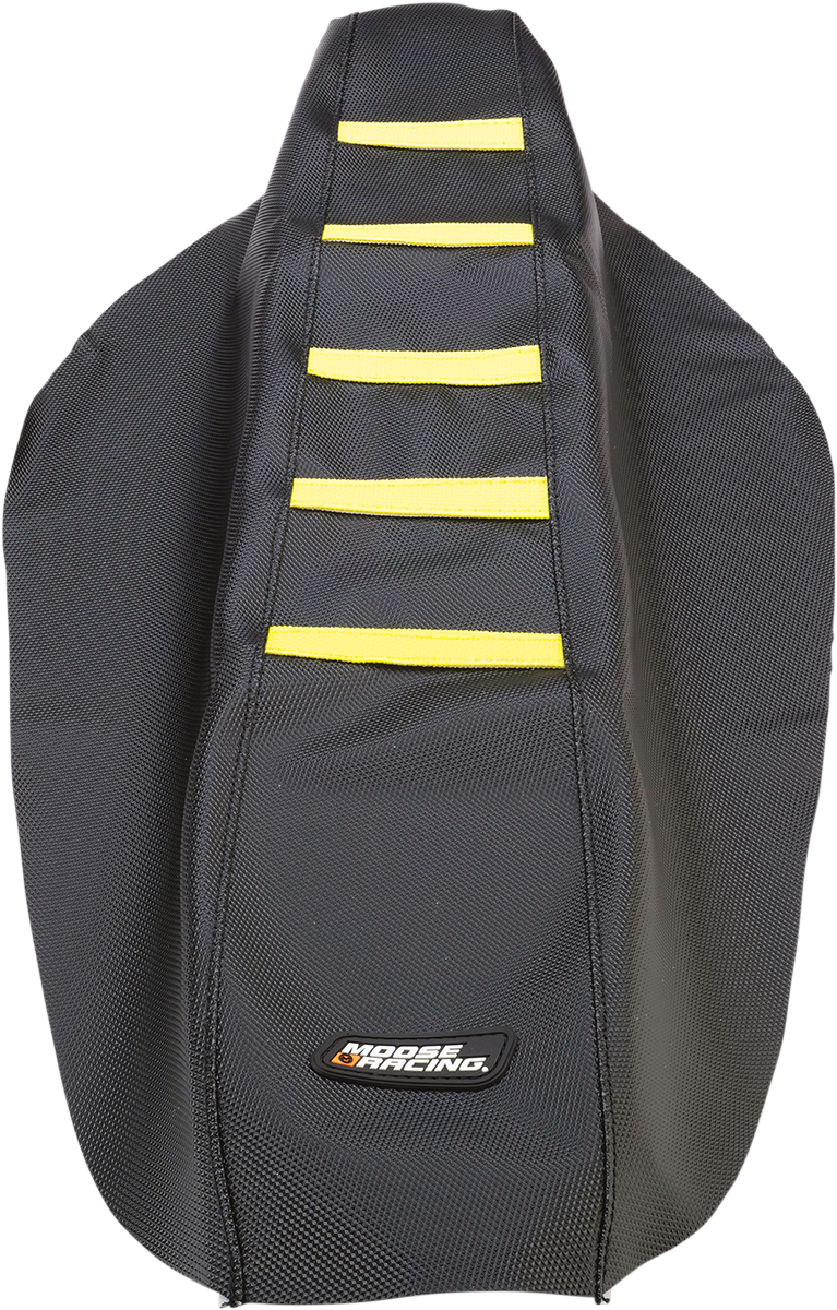 MOOSE RACING Ribbed Seat Cover - Black Cover/Yellow Ribs - Suzuki RMZ45008-331RT