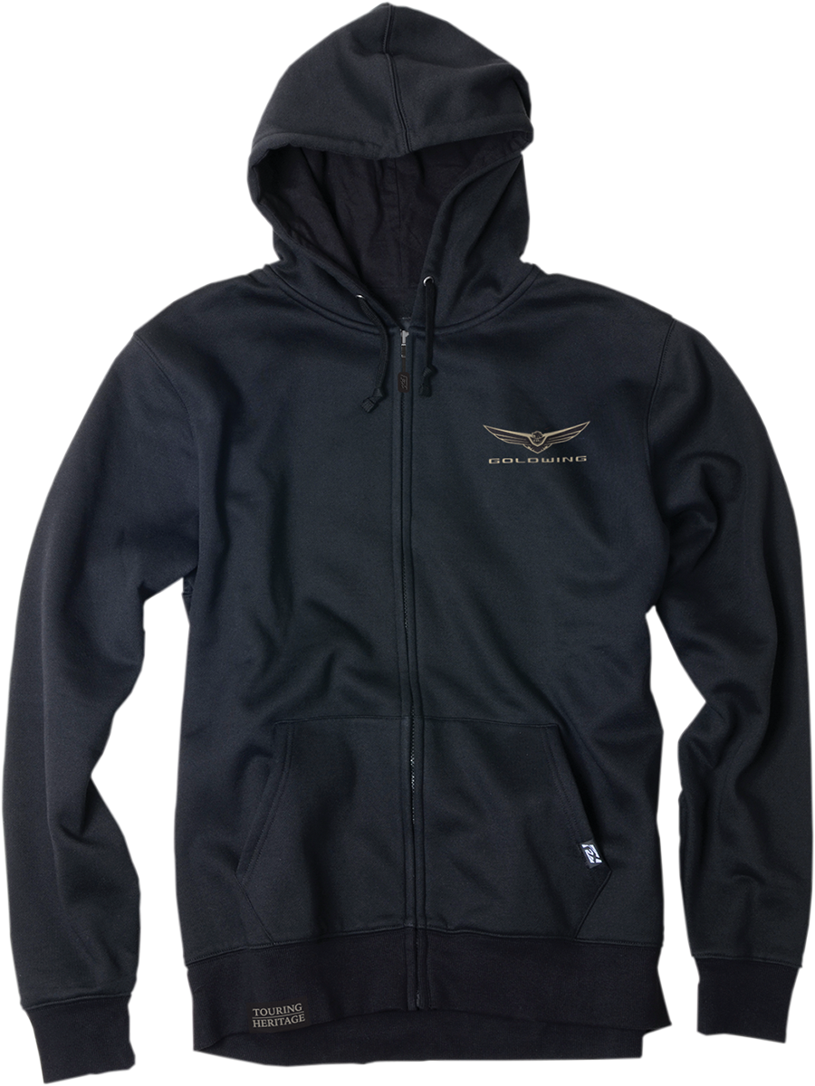 FACTORY EFFEX Goldwing Icon Zip-Up Hoodie - Black - Large 25-88804