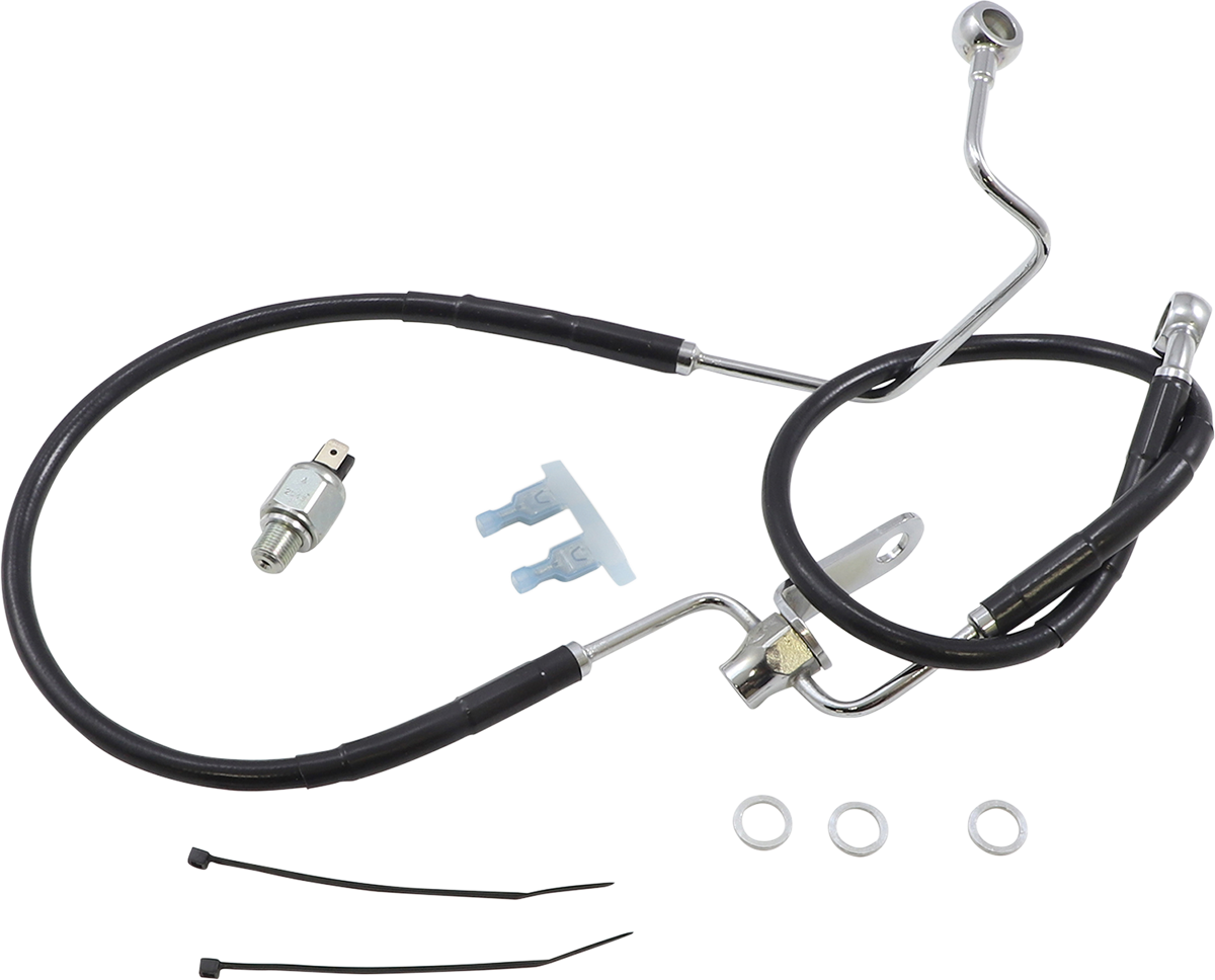 DRAG SPECIALTIES Brake Line - Rear - Black - +3" ABS 623225-3BLK