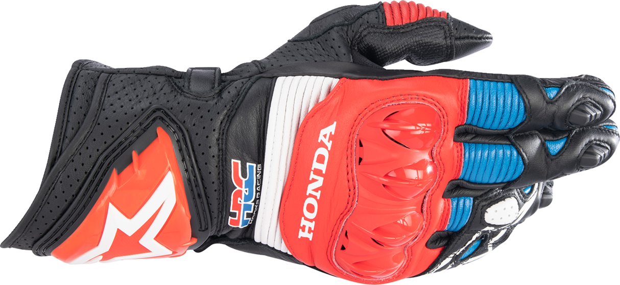 ALPINESTARS Honda GP Pro R3 Gloves - Black/Bright Red/Blue - 3XL 3556223-1317-3X