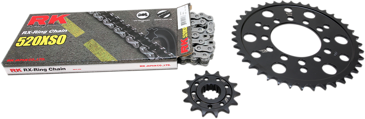 RK Chain Kit - Natural - Kawasaki - ZX-6R '98-'08 - ZZR600/ZX-6RR '03-'04 2068-980E