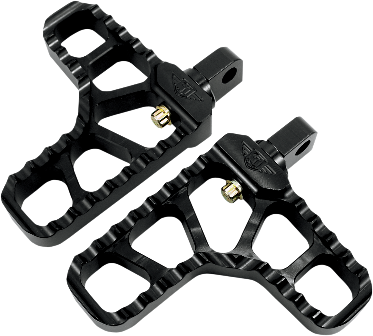 JOKER MACHINE Adjustable Serrated Footpegs - With Heel - Black 08-62-1B