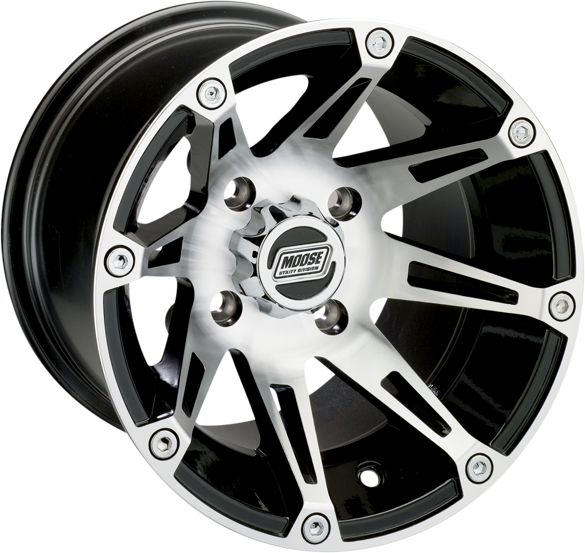 MOOSE UTILITY Wheel - 387X - Rear - Machined Black - 14x8 - 4/136 - 4+4 387MO148136BW4