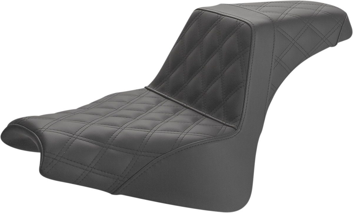 SADDLEMEN Step-Up Seat - Full Lattice Stitch - Black 818-28-175