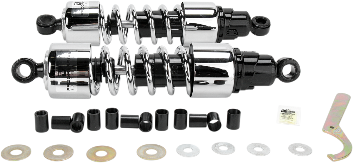 PROGRESSIVE SUSPENSION Shocks - 412 Cruiser Series - Chrome - 13" - Standard/Heavy Duty 412-4213C