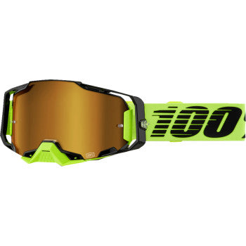 100% Armega Goggle - Neon Yellow - Gold Mirror 50005-00032