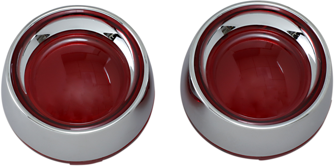 KURYAKYN Deep Dish Bezels - Chrome/Red Lens 2109