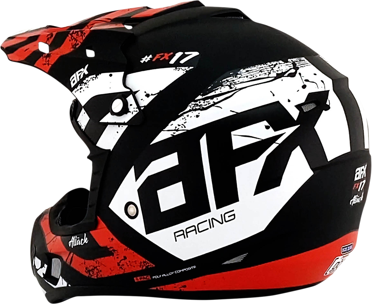 AFX FX-17 Helmet - Attack - Matte Black/Red - XS 0110-7148