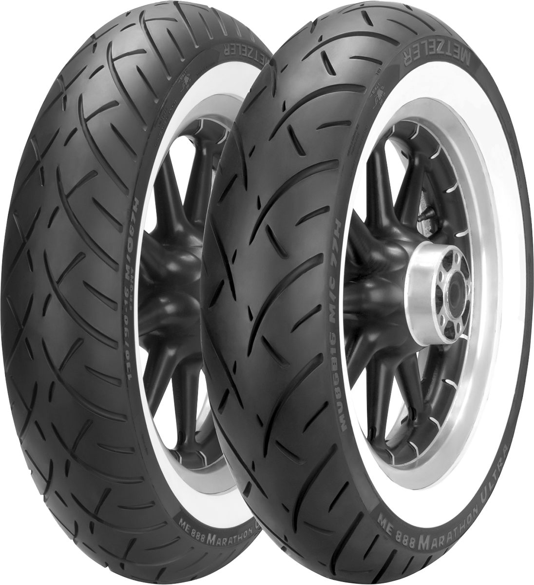 METZELER Tire - ME 888 Marathon Ultra - Front - MT90B16 - Wide Whitewall - 72H 2407500