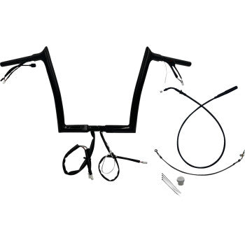 FAT BAGGERS INC. 1-1/4" EZ Install Pointed Top Handlebar - 12" - Black 949912-B