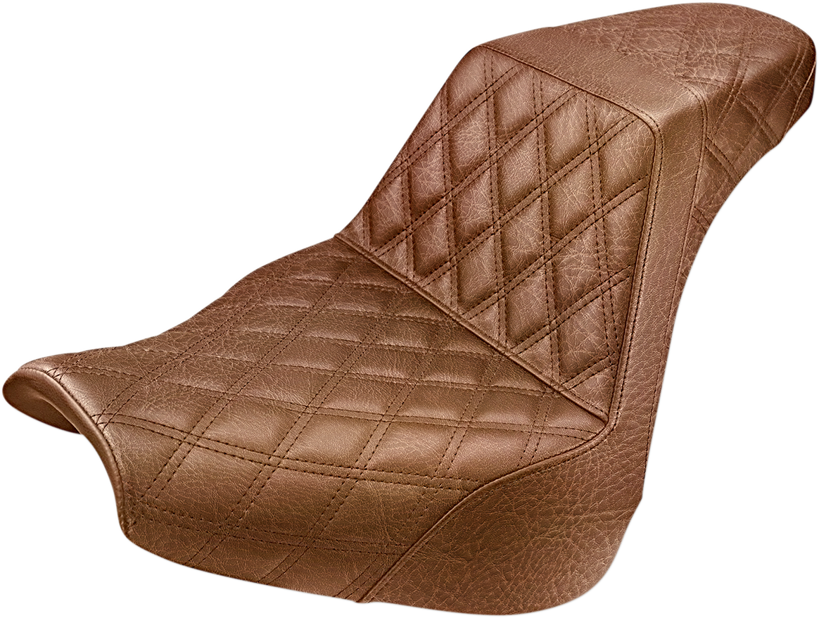 SADDLEMEN Step-Up Seat - Full Lattice Stitch - Brown - FXBR/S 818-31-175BR