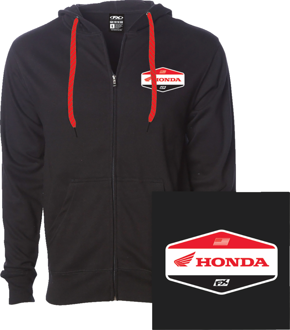 FACTORY EFFEX Honda Stadium Zip-Up Hoodie - Black - 2XL 27-88308