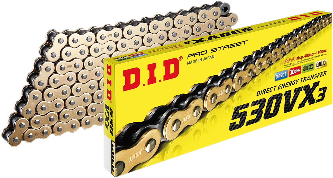 DID 530 VX3 - Chain - Gold - 130 Links 530VX3GBX130ZB