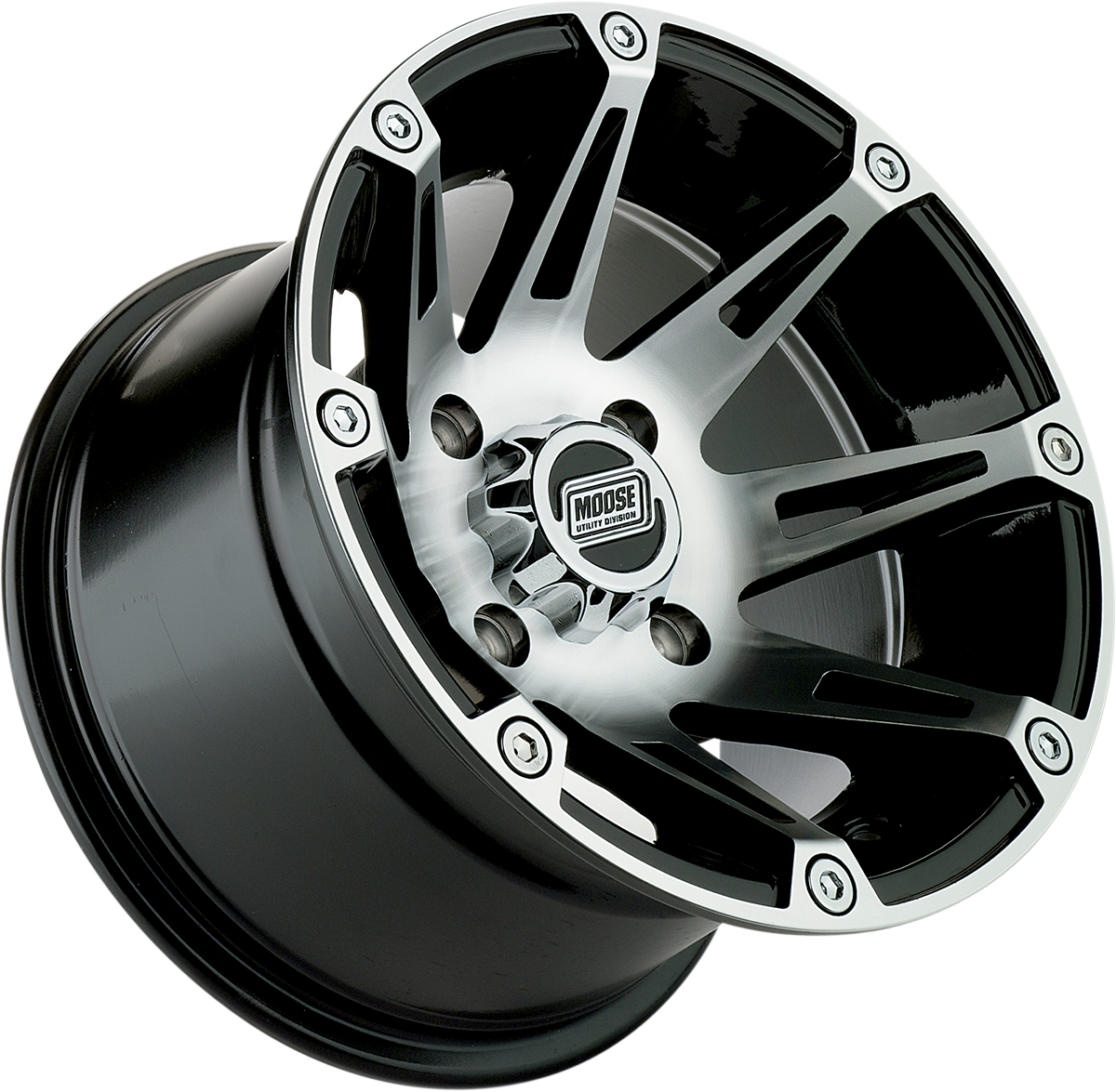 MOOSE UTILITY Wheel - 387X - Front - Machined Black - 14x7 - 4/156 - 4+3 387MO147156BW4