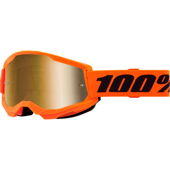 100% Strata 2 Goggle - Neon Orange - True Gold Mirror 50028-00015