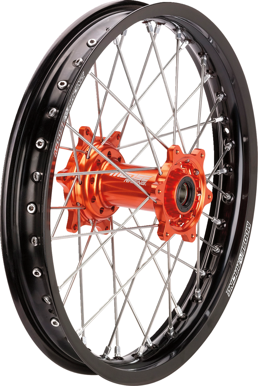 MOOSE RACING Wheel Assembly - SX-1 - Complete - Rear - Black Wheel/Orange Hub - 18x2.15 - KTM MR-21518-BKOR