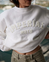 IN STOCK IMPERIALMOTO White Hot Varsity Crewneck - LARGE