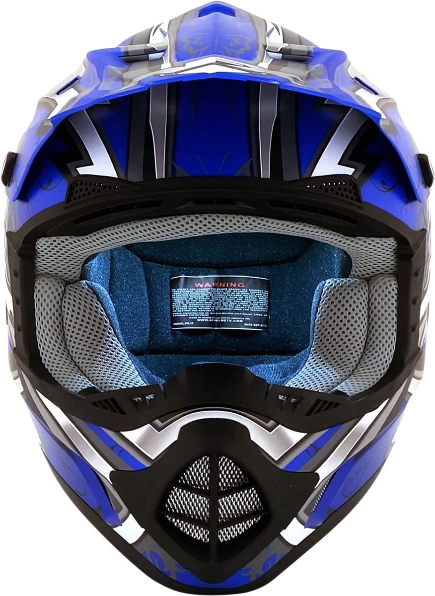 AFX FX-17Y Helmet - Butterfly - Matte Blue - Medium 0111-1388