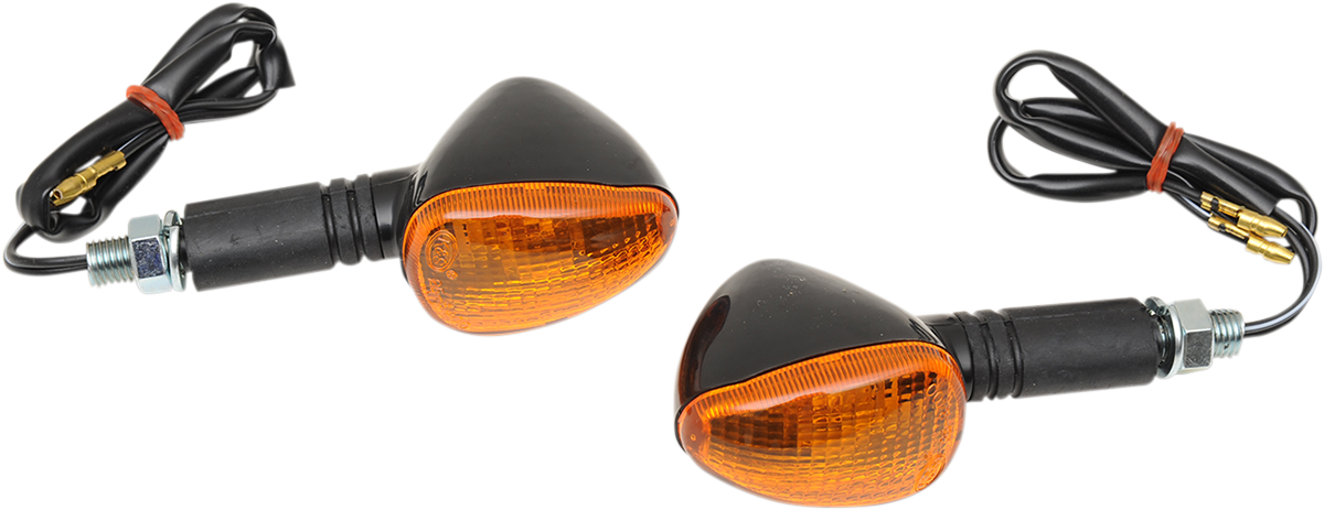 K&S TECHNOLOGIES Marker Lights - Single Filament - Black/Amber 25-8400