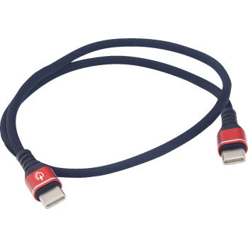 RidePower Male USB-C to Male USB-C Cable - Phone - Fast/Charger - 24" - Black/Red RPUSBCUSBC24