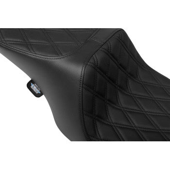 DRAG SPECIALTIES SEATS Predator 2-Up Seat - Vinyl - Double Diamond - Black Stitching- w/o Backrest - FL '97-'07 0801-1996