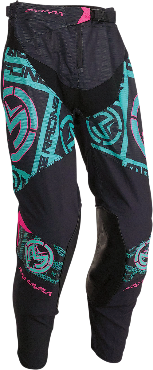 MOOSE RACING Sahara Pants - Black/Teal/Pink - 32 2901-9921