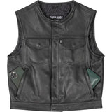 THRASHIN SUPPLY CO. Encinal Leather Shorty Riding Vest - Black - 2XLTMJ-17-12