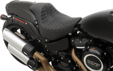 DRAG SPECIALTIES EZ-Solo Seat - Scorpion Stitch - Silver Thread - Vinyl - FXFB '18-'22 ACT EZ-ON STYLE 0802-1129