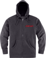 ICON Omnicrux Zip Fleece Hoodie - Black - Large 3050-6389