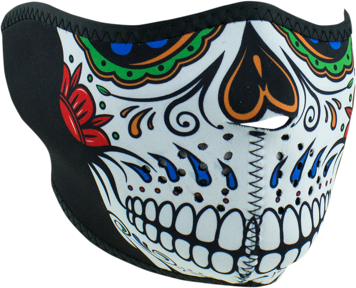 ZAN HEADGEAR Half Mask - Muerte Skull WNFM413H