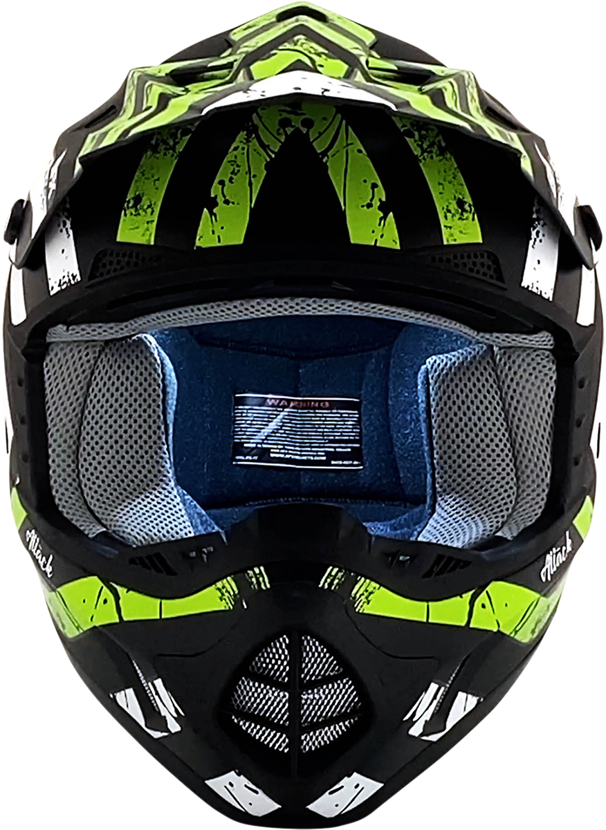 AFX FX-17Y Helmet - Attack - Matte Black/Green - Medium 0111-1418