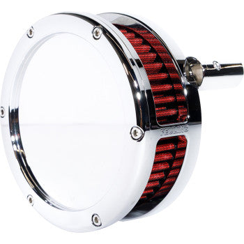 FEULING PARTS Air Cleaner Ba Slim Solid Cover Chrome/Red 08-16 Touring 5457-S
