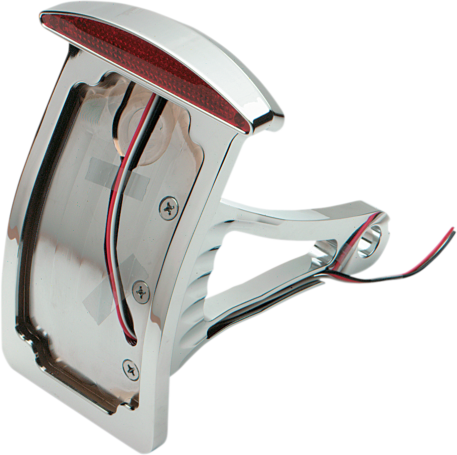 DRAG SPECIALTIES Side Mount Taillight/License Plate Mount - Curved Vertical - Half-Moon P28-6141