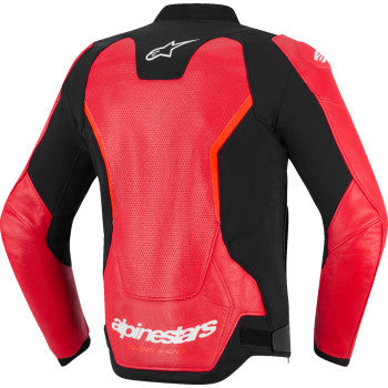ALPINESTARS Jacket Lthr Gp Force Air Flo Rd/Rd Fl 56 3100326-3155-56