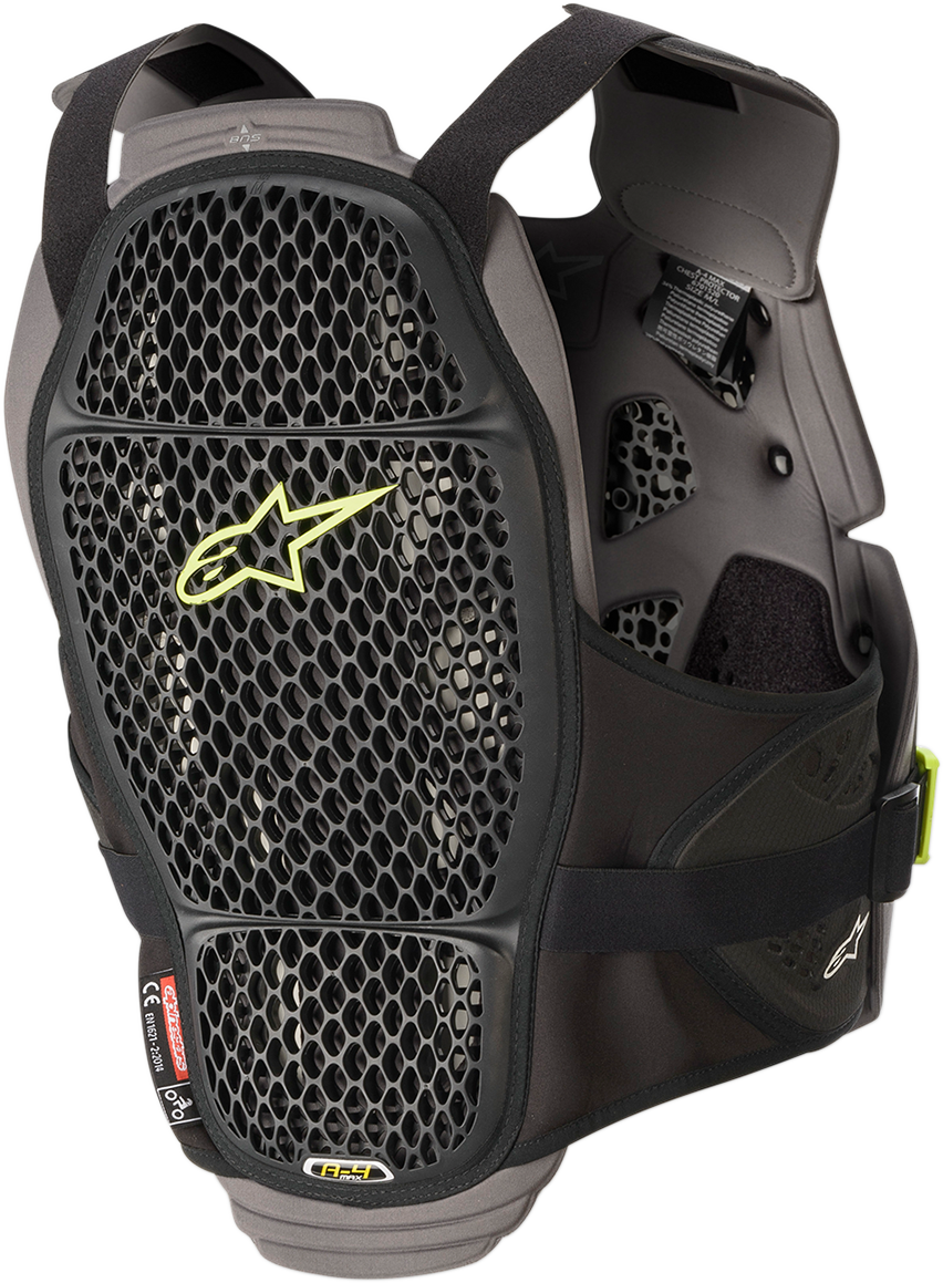 ALPINESTARS A-4 Max Chest Guard - Black/Anthracite/Yellow Fluo - XL/2XL 67015201155XL2X