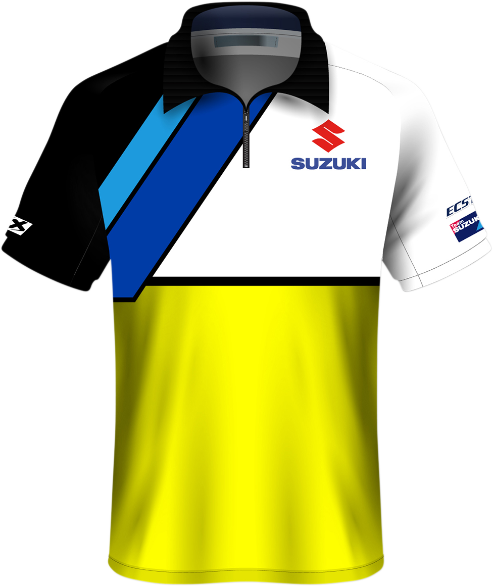 FACTORY EFFEX Suzuki Team Pit Shirt - White/Yellow - XL 23-85406