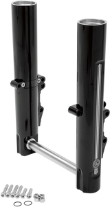 PERFORMANCE MACHINE (PM) Lower Fork Leg Kit - Dual Disc - Contrast Cut - Black/Silver - '08-'13 0208-2056-BM