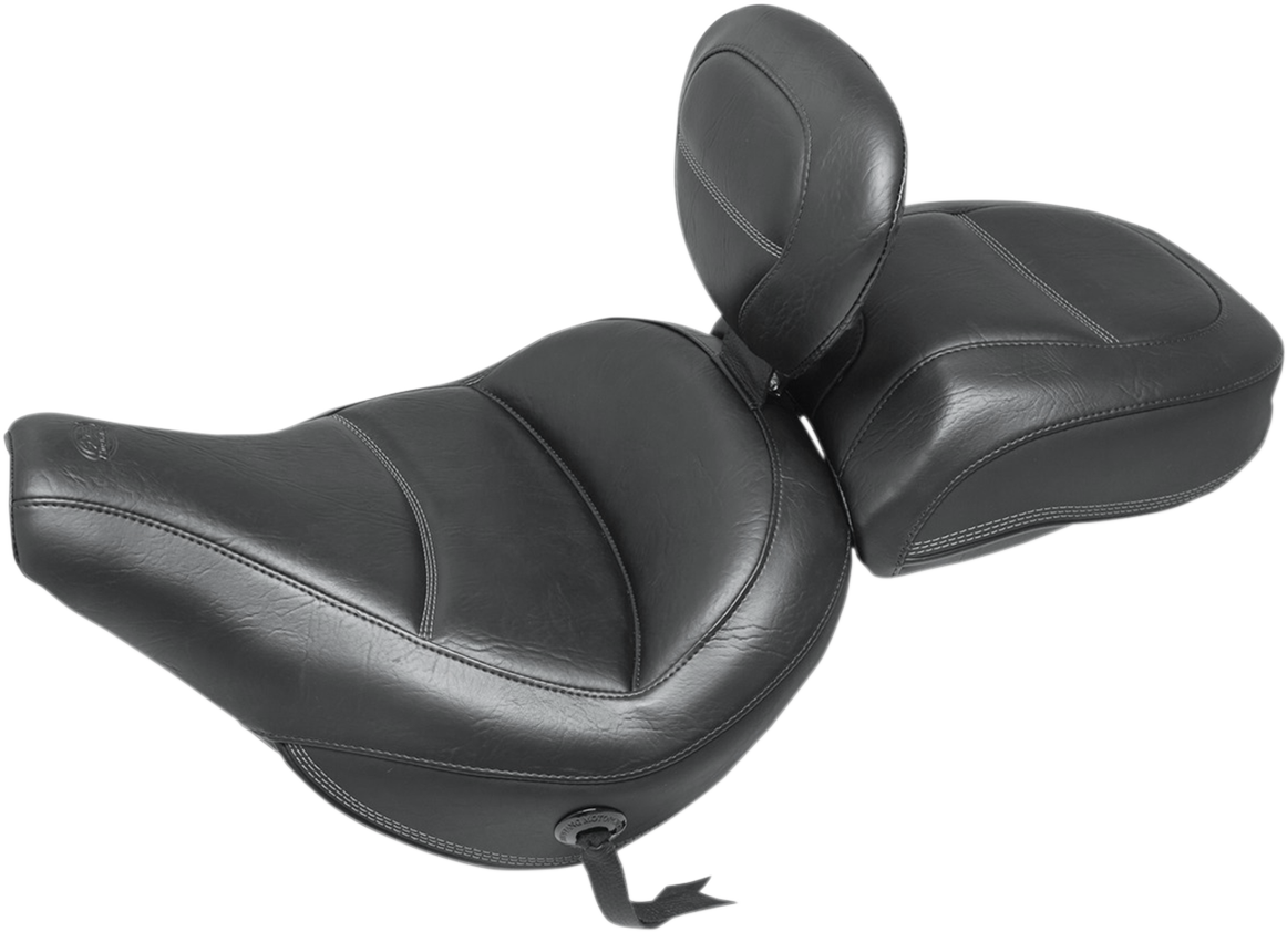 MUSTANG Max Profile Solo Touring Seat - with Driver Backrest - Black - Original - FLHC/FLDE 79330