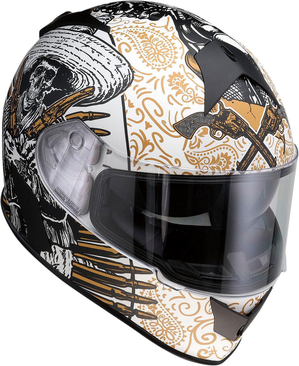 Z1R Warrant Helmet - Sombrero - White/Gold - Small 0101-14165