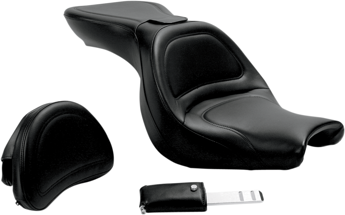 SADDLEMEN Seat - Explorer - with Backrest - Stitched - Black - V750 Aero H04-13-030