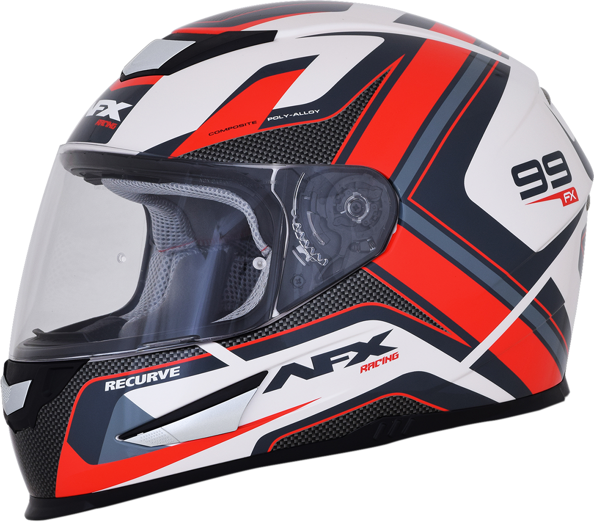 AFX FX-99 Helmet - Recurve - Pearl White/Red - Small 0101-11126