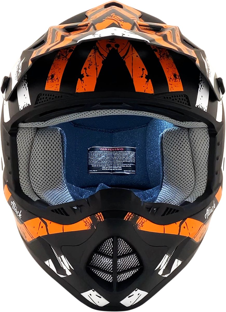 AFX FX-17Y Helmet - Attack - Matte Black/Orange - Medium 0111-1406