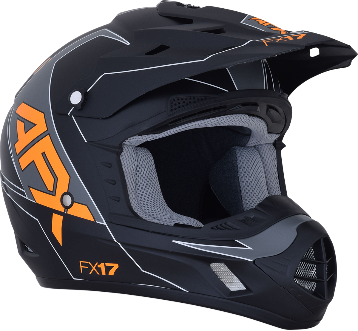 AFX FX-17 Helmet - Aced - Matte Black/Orange - Large 0110-6506