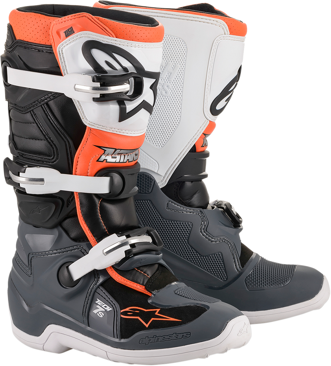 ALPINESTARS Tech 7S Boot - Black/Gray/White/Orange Fluorescent - US 3 2015017-1124-3